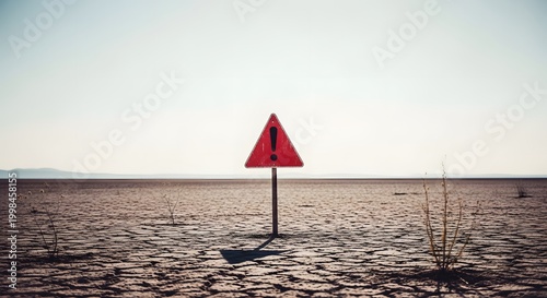 Simple danger sign on ground.