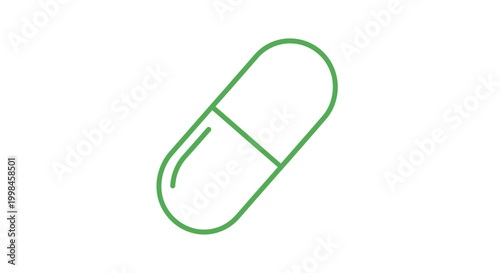Green Pill Icon: Health, Medicine, and Pharmaceutical Care