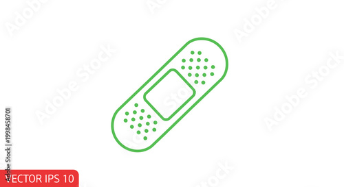 Green Medical Bandage Icon Vector Illustration