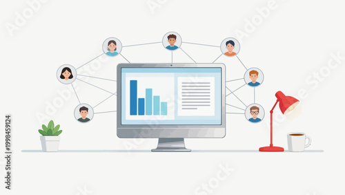Computer network with people and data