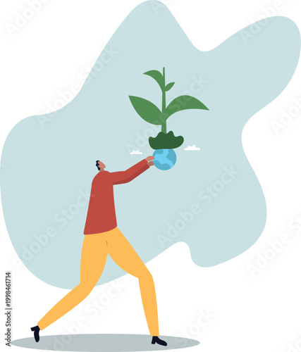 Climate change and global warming responsibility, world leader commitment to take care our planet earth.human life and situation.