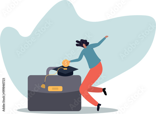 Education fund for college, saving for school or university tuition fee, study cost or training expense.human life and situation.