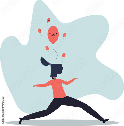 Relaxation to let anxiety and negative thought fly away, mentally relieve or mindfulness to cure depression,human life and situation.