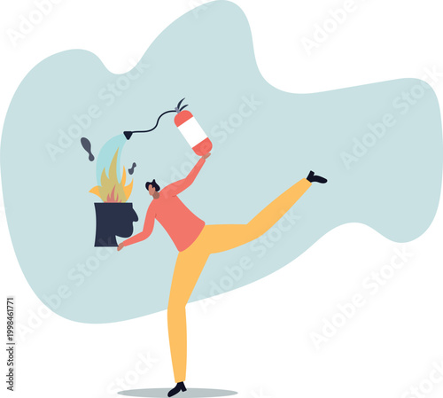 Therapy to cool down burning mind or anger, reduce burnout or mental illness, depression, cure anxiety and stress .human life and situation.