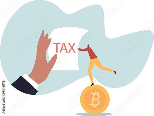 Crypto currency tax, government make crypto investor to pay tax for capital gain or profit.human life and situation.