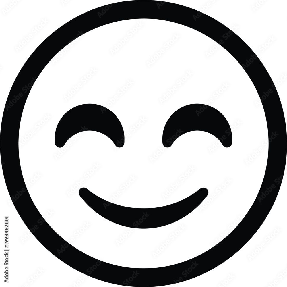 Fototapeta premium Simple black and white smiley face icon a universal symbol of happiness and positive emotion