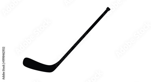 A black hockey stick depicted in a stark dramatic silhouette