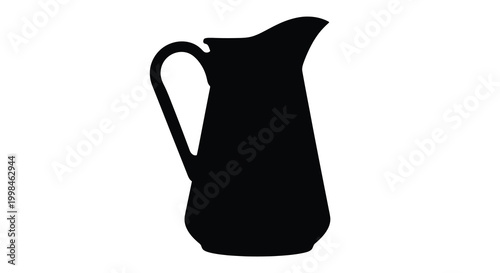A stark black silhouette of a classic pitcher design silhouette