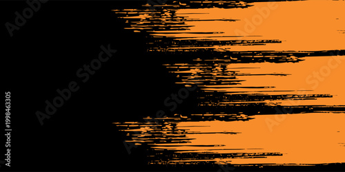 Printorange black brush Car sticker wrap pattern banner abstract sporty lines black orange color combination grunge brush modern pattern racing motorsport vector design.