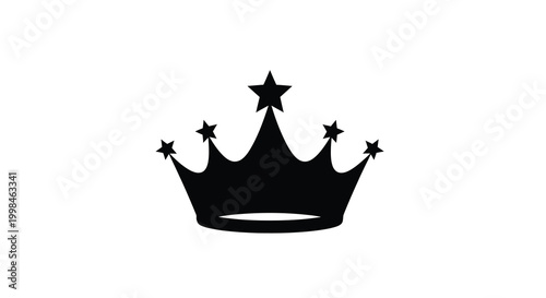 A regal black crown with surrounding stars a striking silhouette
