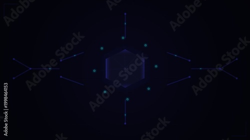 Abstract Geometric Pattern with Pulsating Light Effects.