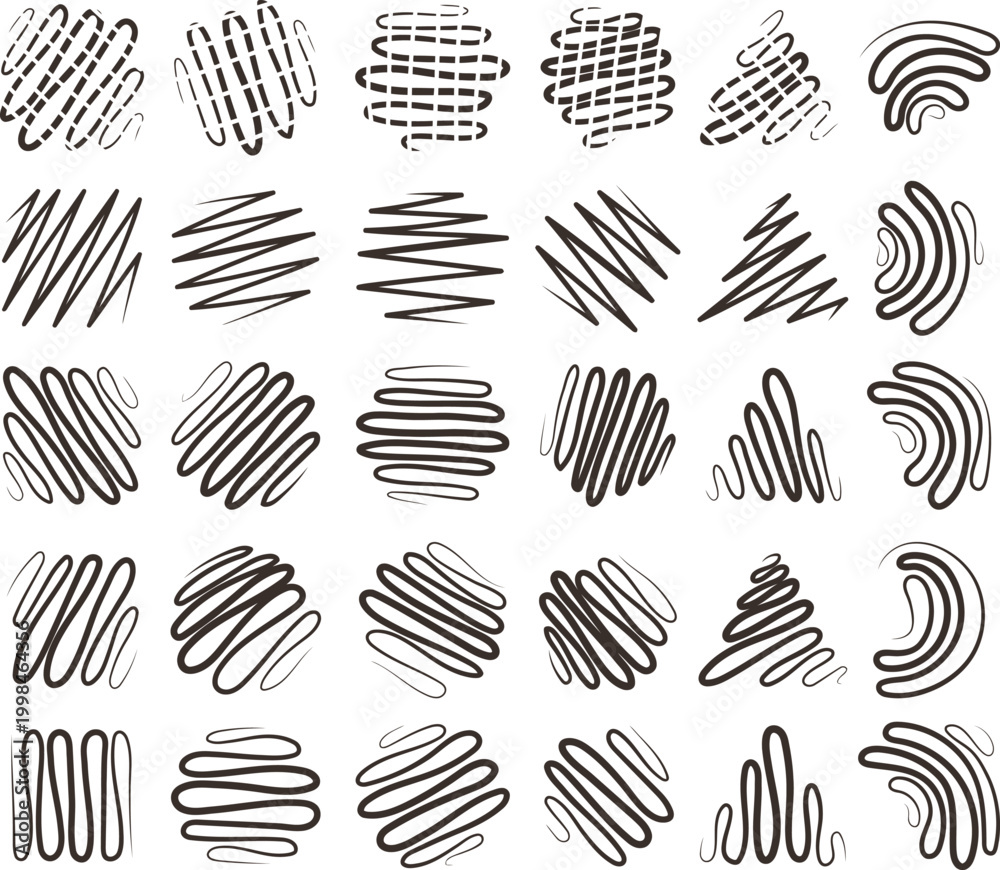 Fototapeta premium Scribbles composed of dense linear textures provide an effective background element for adding tactile visual interest to graphic compositions.
