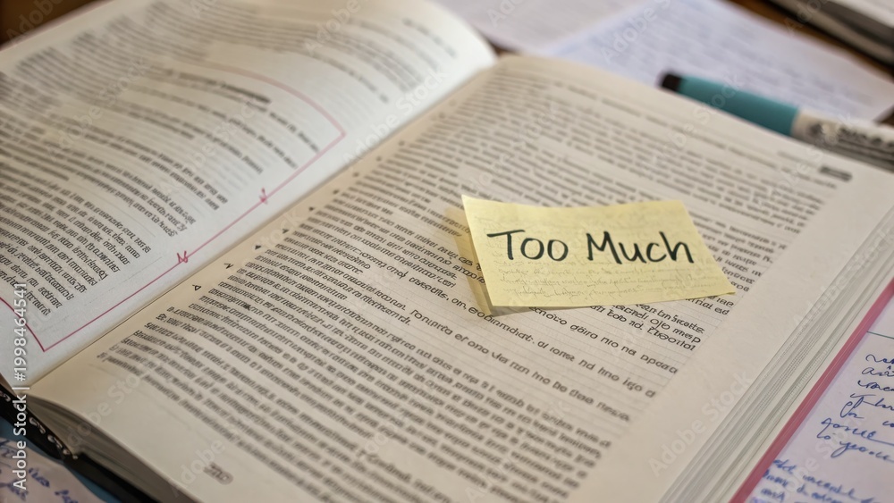 Obraz premium Book Page with Sticky Note Reading 