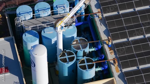 Aerial View of Seawater Desalination Plant in Tenerife; Canary Islands Reverse Osmosis Water Supply Infrastructure; Climate Change Adaptation and Drought Resilience Technology