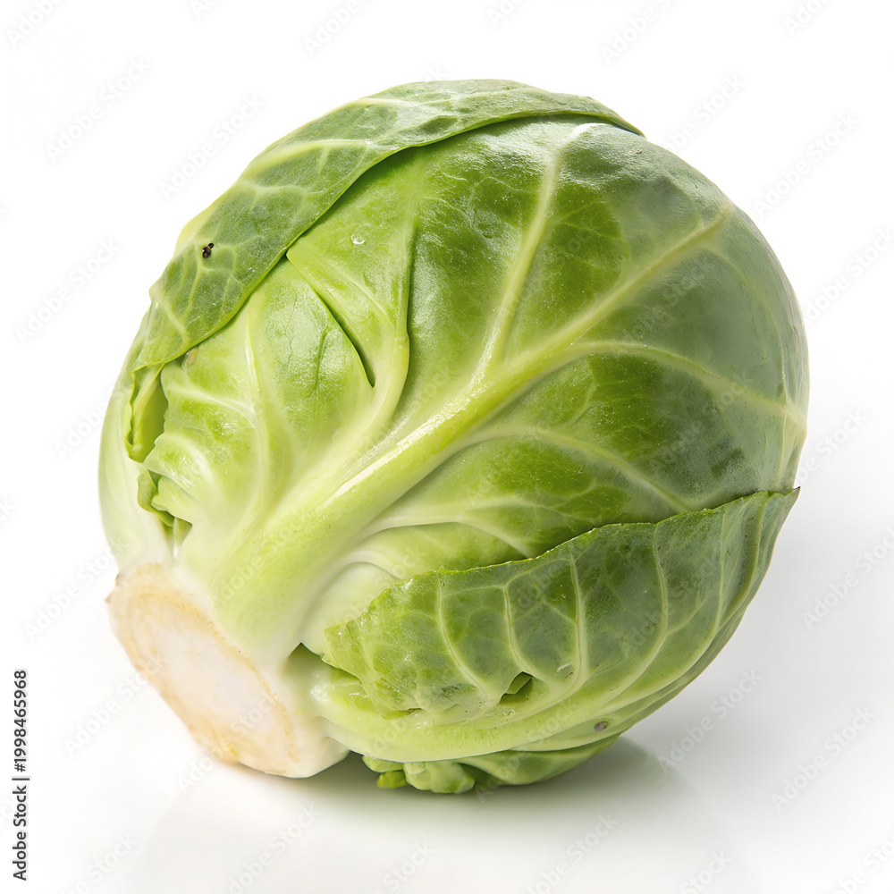 Fototapeta premium Fresh green cabbage, vegetable, healthy food, organic produce isolated on White Background
