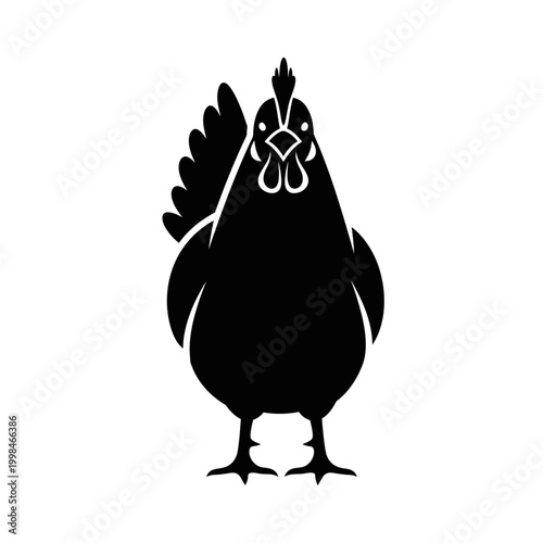 Silhouette of a Chicken Standing Tall.