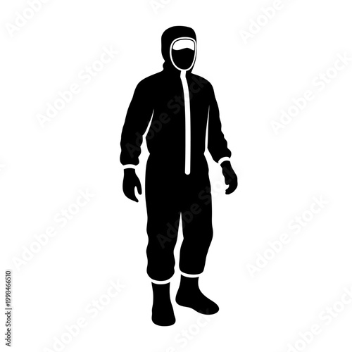 Protective Suit Silhouette for Safety and Prevention.