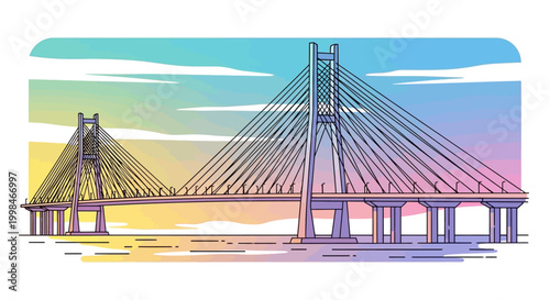 Cable Stayed Bridge Structural Architecture Design.