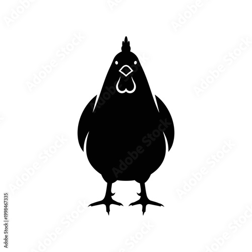 Silhouette of a Chicken Standing Tall and Proud.