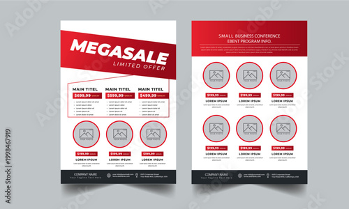 Product catalog  Mega sale, Line Sheet, Product Catalog Design Layout Template With 2 page concept