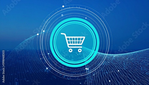 Digital Shopping Cart Interface – E-Commerce Visual for Editorial, Lifestyle, or Technology Branding Themes