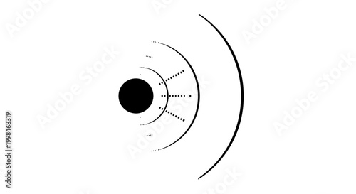 Abstract graphic composition semicircle and circular elements on white background