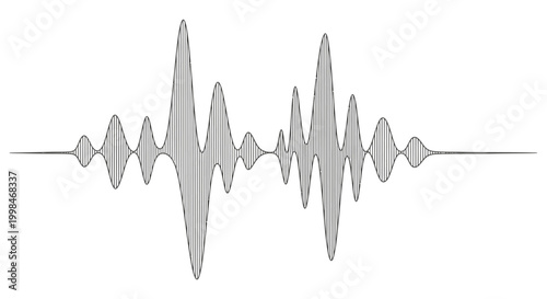 Tableau sur toile Abstract illustration of a sound wave on a white background