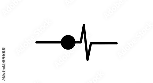 Abstract illustration of a heartbeat symbol on white background for health concept