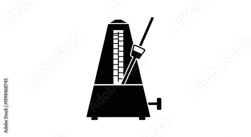 Black metronome illustration isolated musical timekeeping equipment