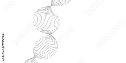 3d  spiral with abstract sphere on black and white background