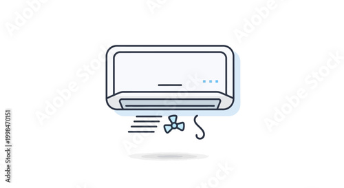 Air Conditioner Vent Blowing Cool Air Onto Solid White Background For Summer Cooling Concepts