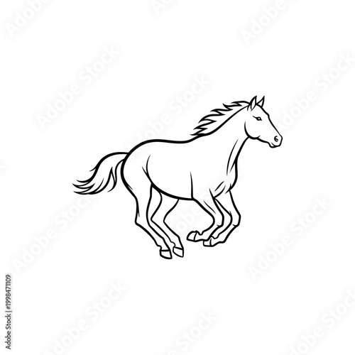 Elegant horse galloping across the field, showcasing power and grace in motion.