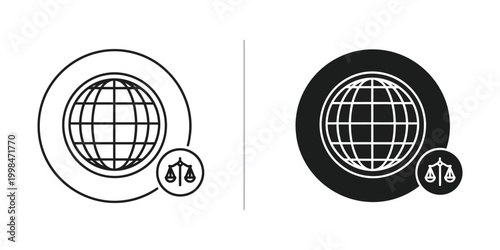 Contrast of global jurisdiction symbols with different background styles