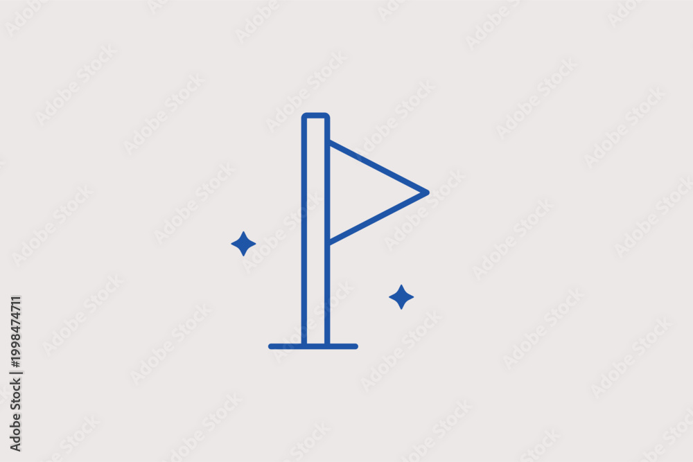 Εκτύπωση καμβά Marker flag line icon for identifying specific landmarks and setting waypoints on a digital map