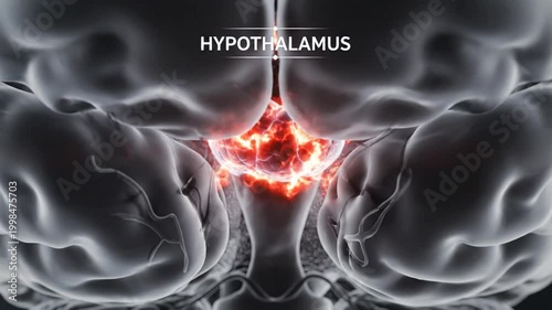 3D Illustration of the Human Hypothalamus Brain Region