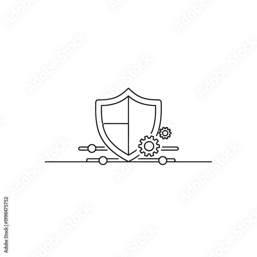 Cybersecurity Configuration and Protection Settings Illustration.