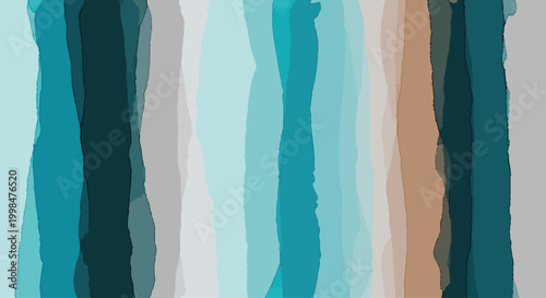 Abstract vertical stripes in cool tones of teal, blue, and grey with subtle brown accents, creating a modern and sophisticated graphic pattern