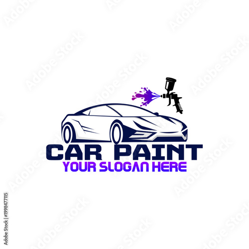 Car paint shop emblem logo template