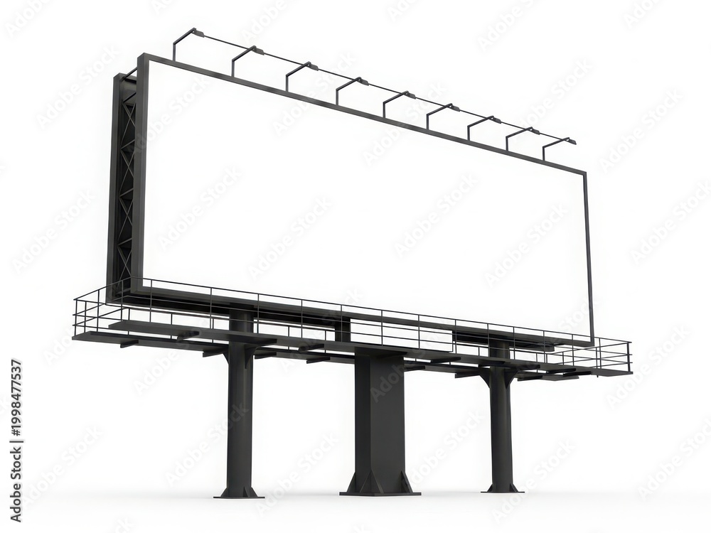 Obraz premium A large, empty billboard structure stands tall against a white background.
