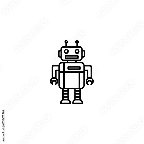 Cute Robot Illustration for Technology Concepts.
