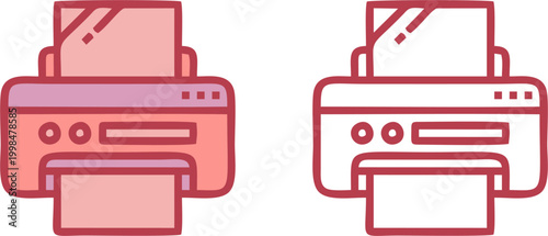 Modern Printer Icon Set
