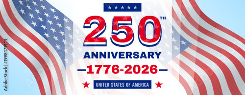  united states of america 250 th anniversary banner design vector illustration
