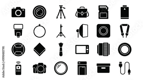 Camera Photography Equipment Icons