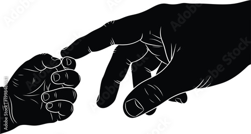 Touching hands silhouette a heartwarming happy father's day image celebrating family bonds and new beginnings