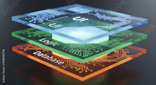 Layered Glass Documentation Showing Software Stack and Database Plates