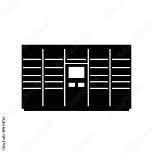Modern electronic parcel locker system for secure package delivery and storage.
