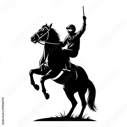 Knight on Horseback, Medieval Warrior, Equestrian Vector, Black Silhouette isolated on White Background vector eps silhouette