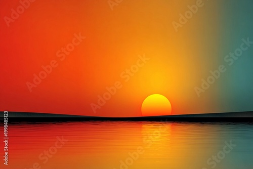 Sunset Magic Over Calm Waters With Vibrant Colors and Serene Reflections Generative AI
