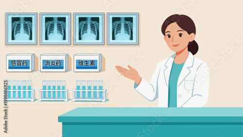 doctor with medicine and xray