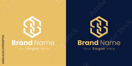 A geometric logo featuring two intertwined letter 'S' shapes within a hexagon.